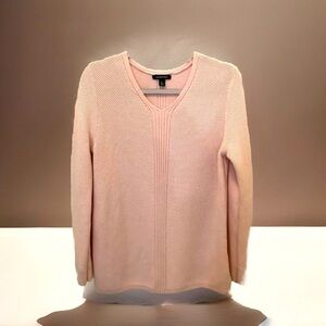 Lands’ End Pink V-Neck Pullover Sweater